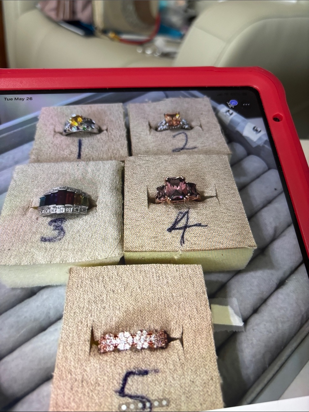 JTV Pink and Yellow Gemstone Ring Collection